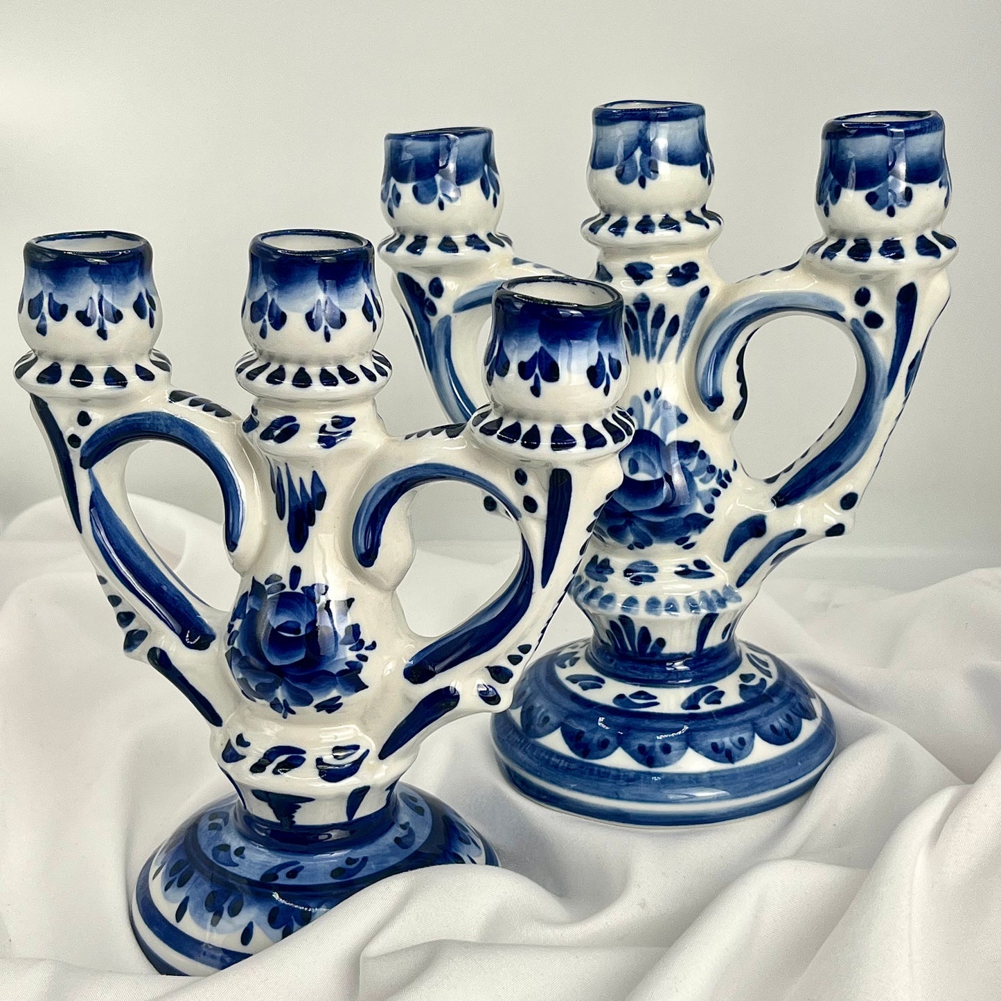 Vintage "Gzhel" candlestick