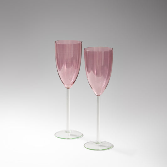 Glasses of the Kalinin glass factory, 70s. Vintage (pink, tall)