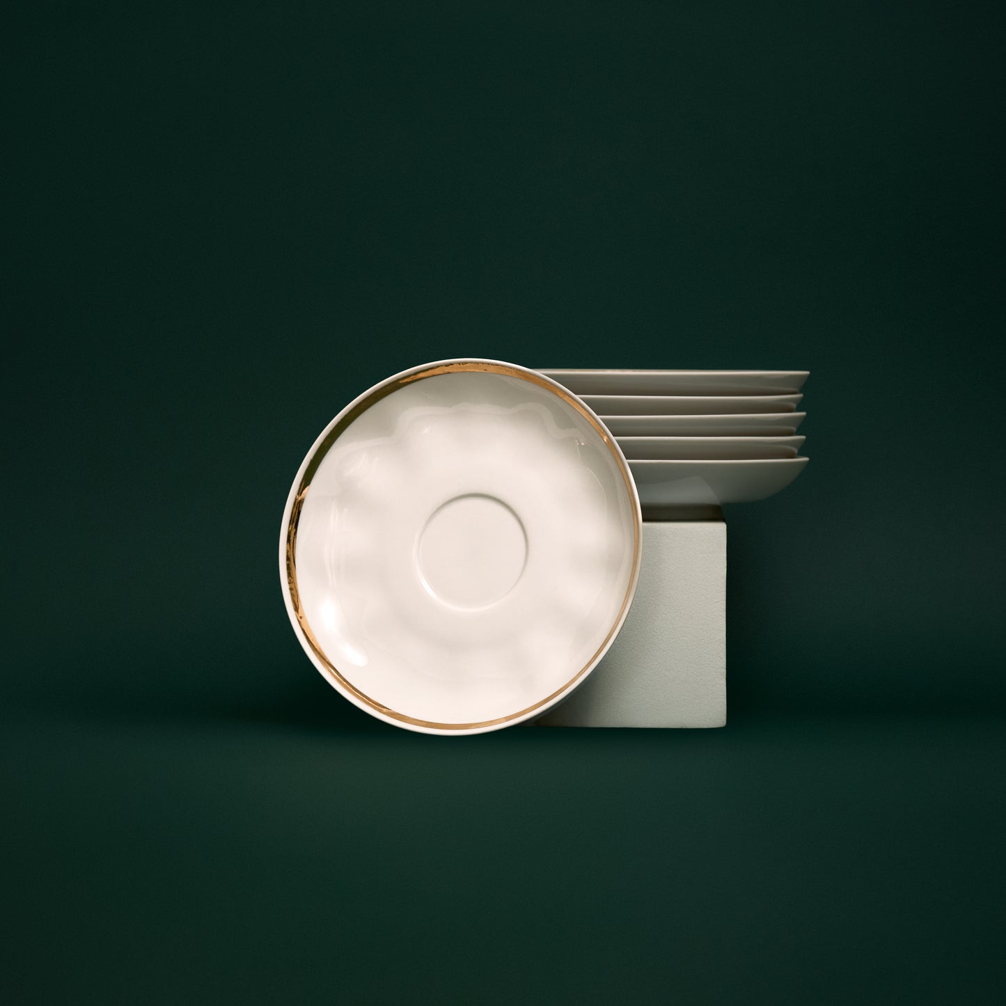 Vintage Dulevo Tea Set — White Porcelain with Gold Trim