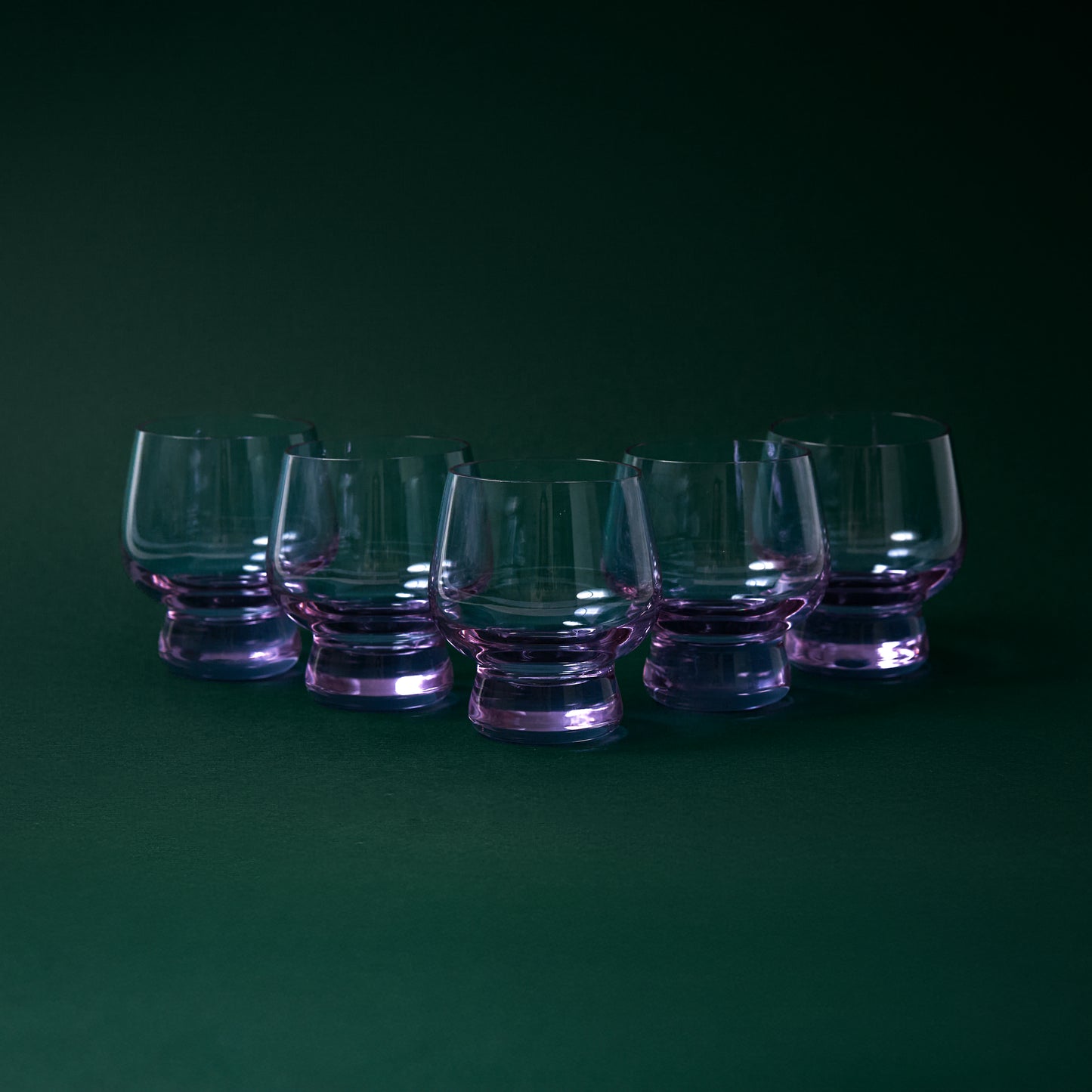 Set of Vintage “Krepysh” Shot Glasses — Neodymium (Amethyst/Alexandrite) Glass