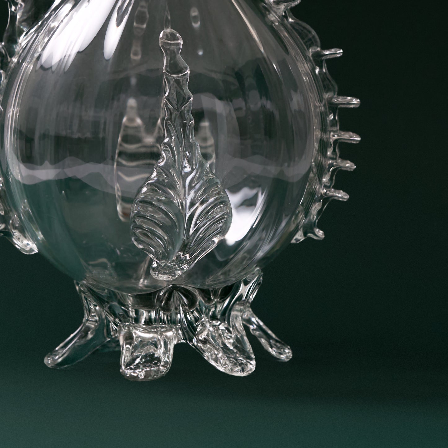 Hand-Blown Vintage Art Glass Pitcher (transparent)