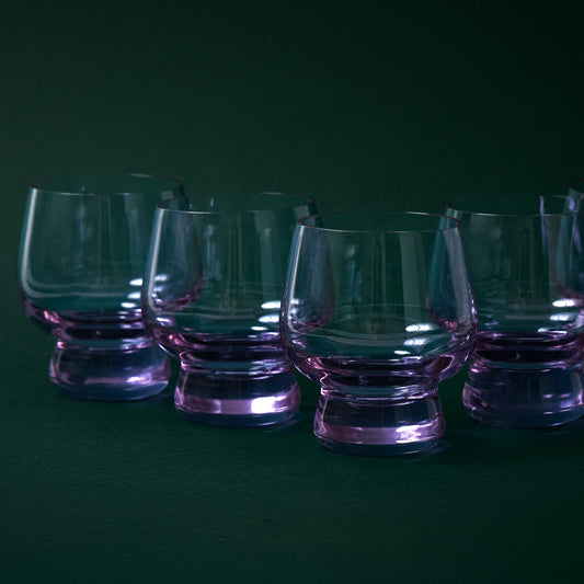 Set of Vintage “Krepysh” Shot Glasses — Neodymium (Amethyst/Alexandrite) Glass