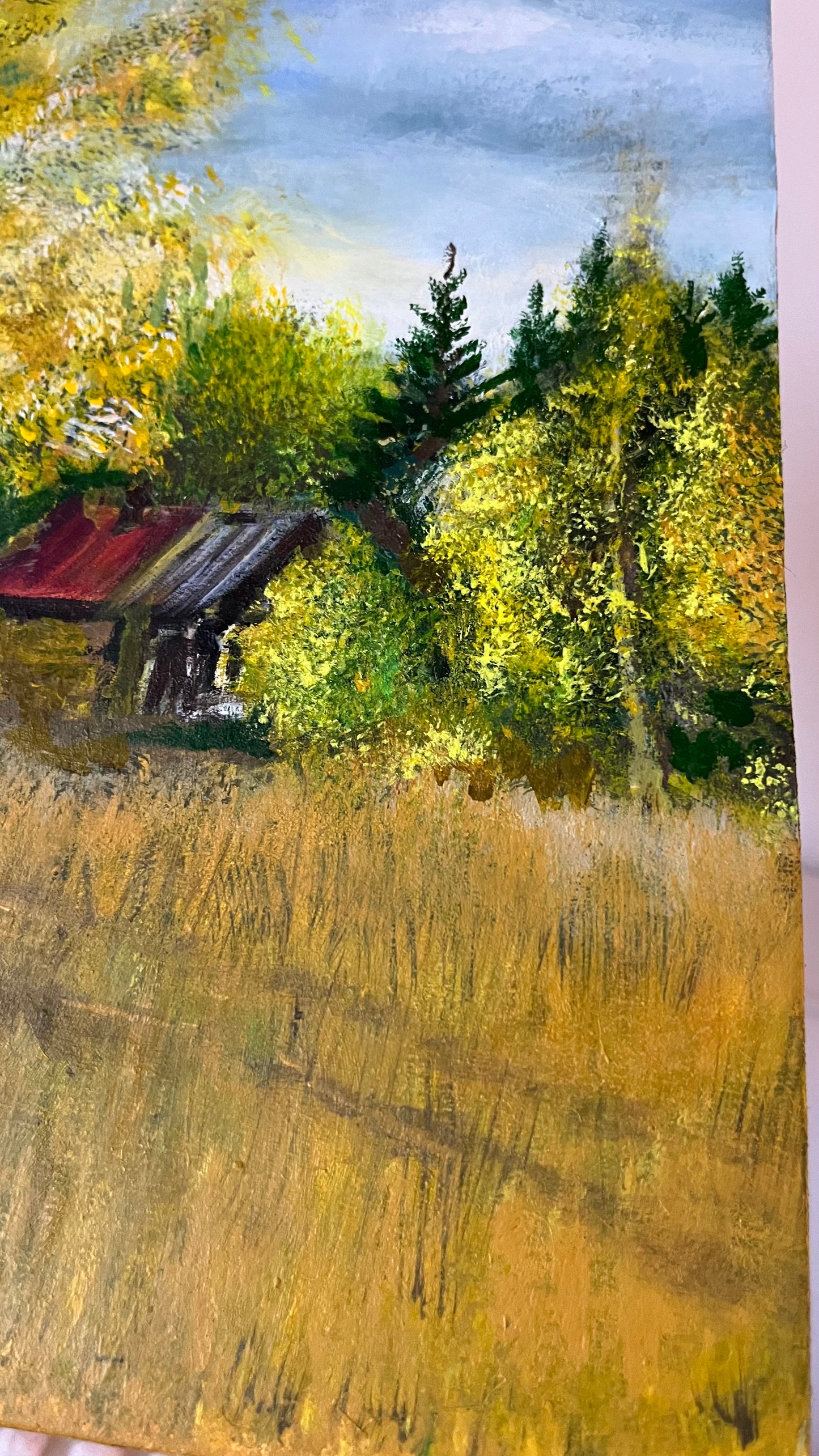 Oil painting "Derevnya letom"