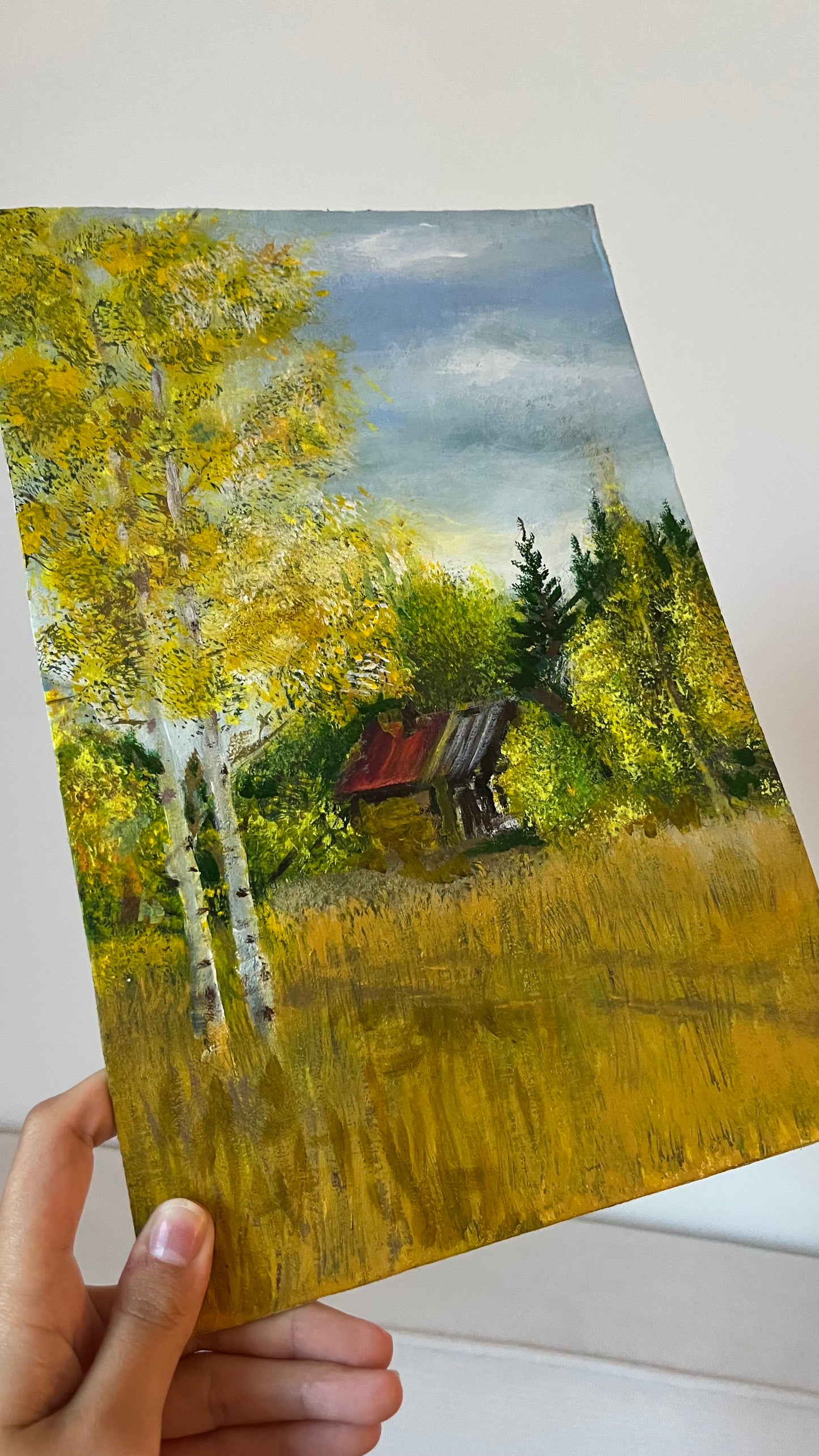 Oil painting "Derevnya letom"