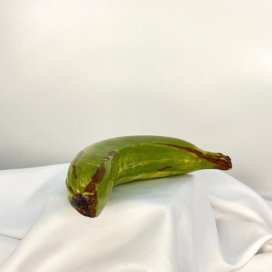 Green banana in glaze figurine
