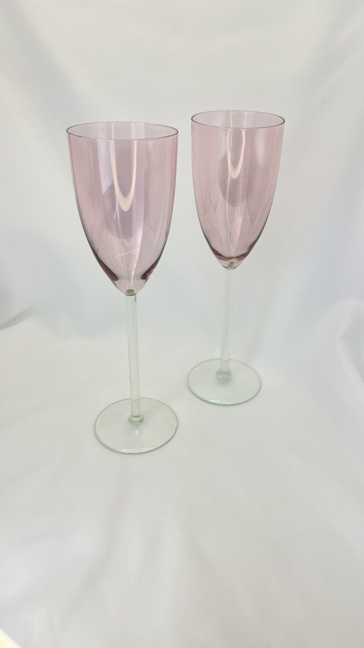 Glasses of the Kalinin glass factory, 70s. Vintage (tall, pink)