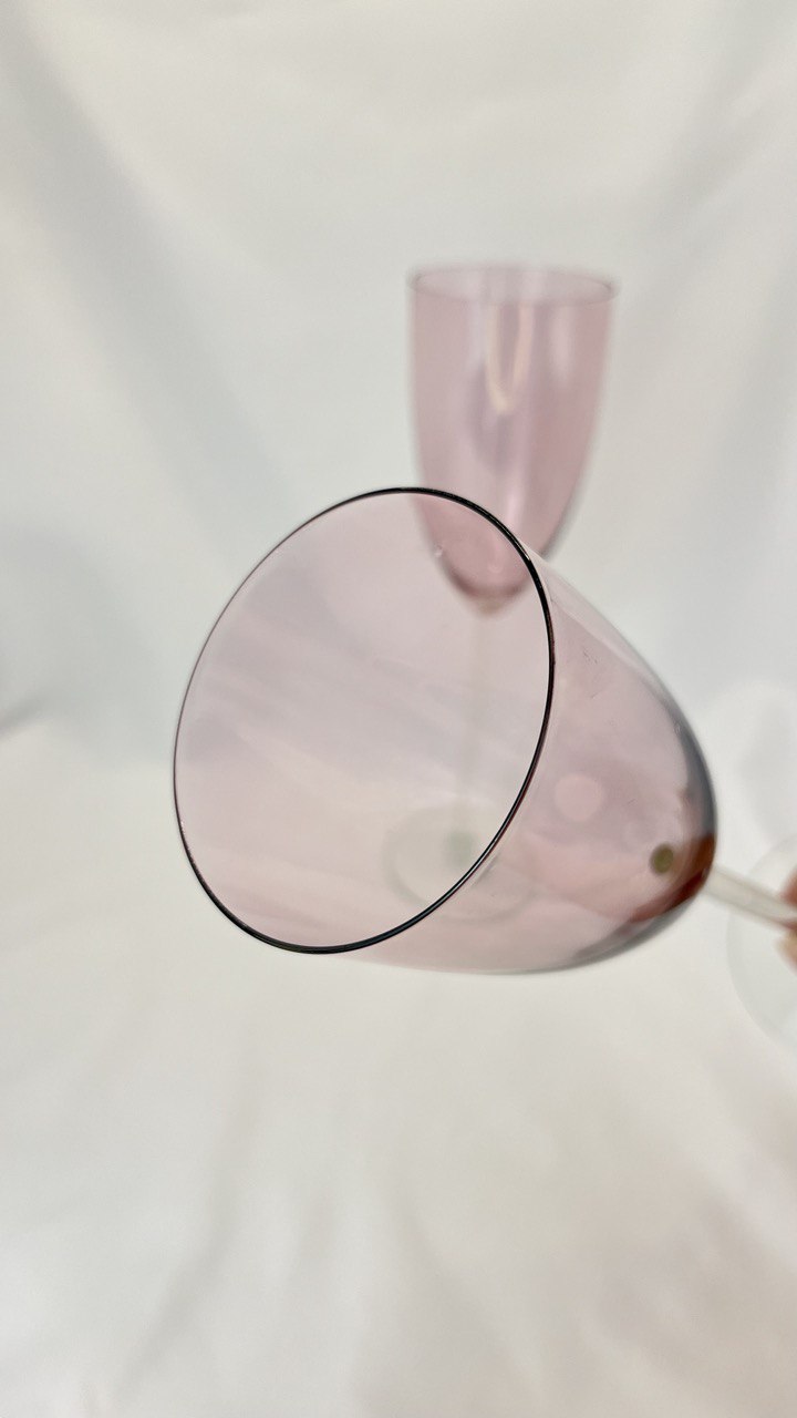 Glasses of the Kalinin glass factory, 70s. Vintage (tall, pink)