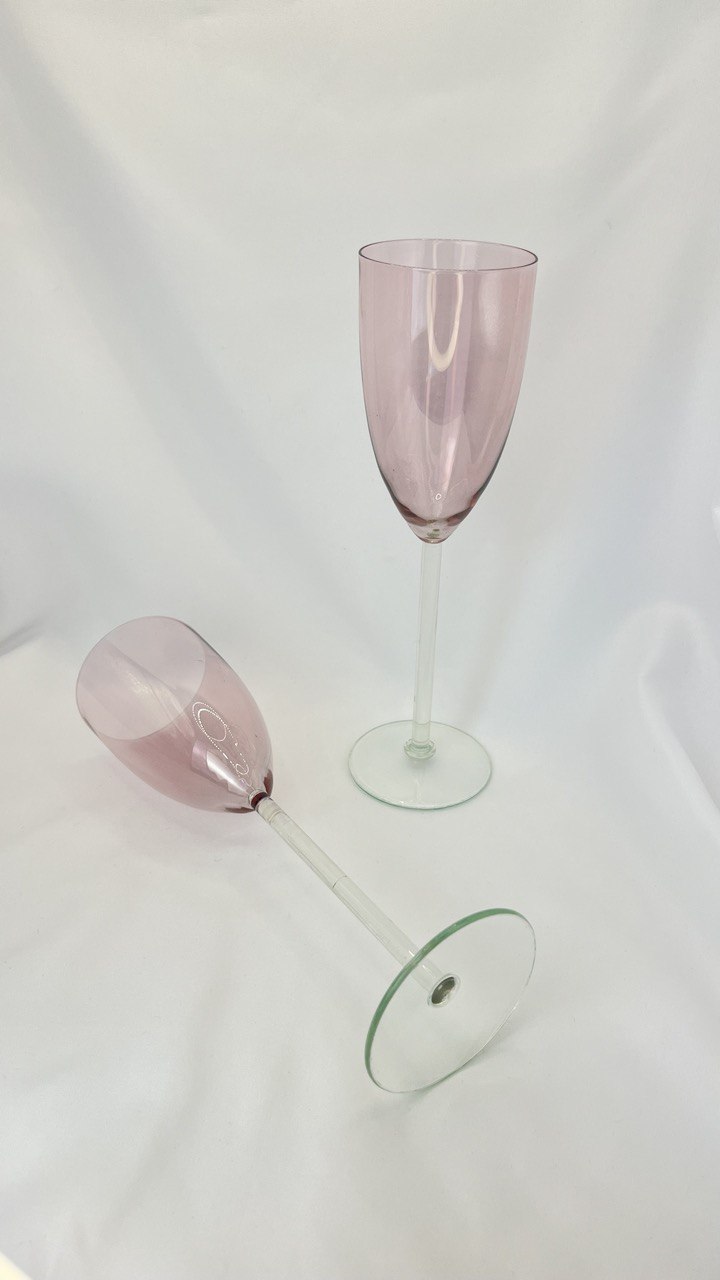 Glasses of the Kalinin glass factory, 70s. Vintage (tall, pink)