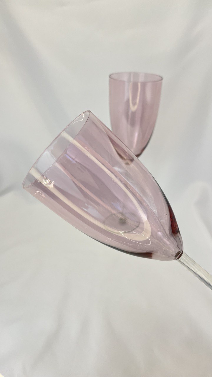 Glasses of the Kalinin glass factory, 70s. Vintage (tall, pink)