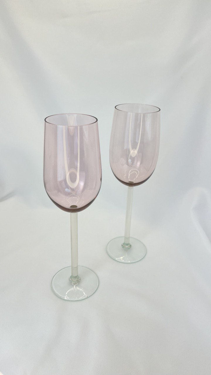 Glasses of the Kalinin glass factory, 70s. Vintage (pink)