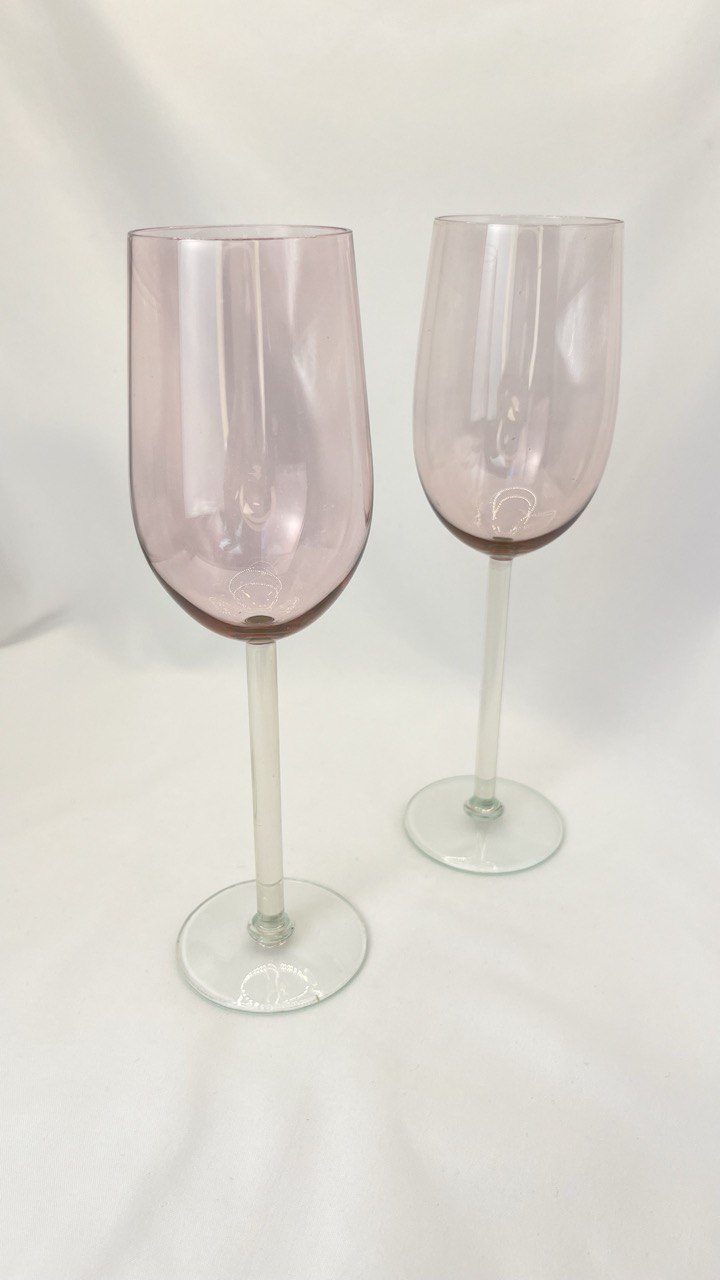 Glasses of the Kalinin glass factory, 70s. Vintage (pink)