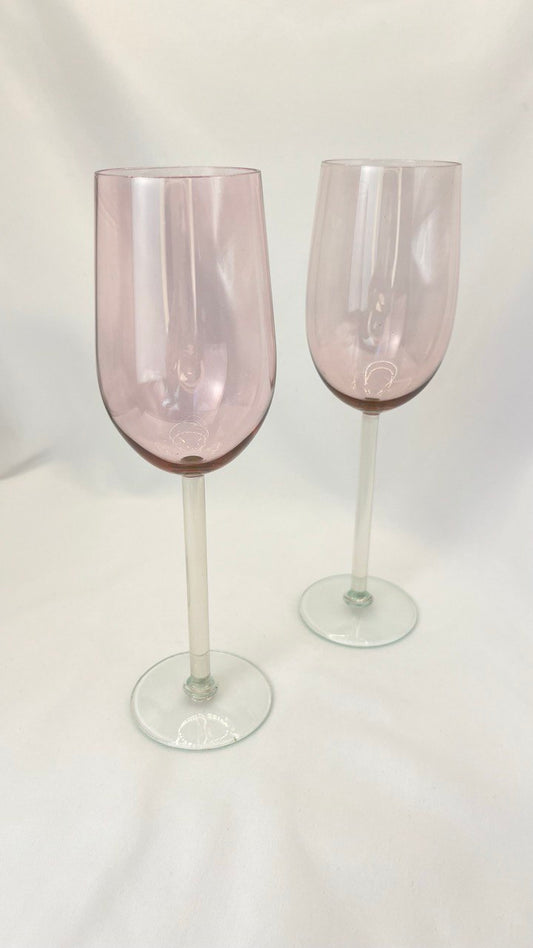 Glasses of the Kalinin glass factory, 70s. Vintage (pink)