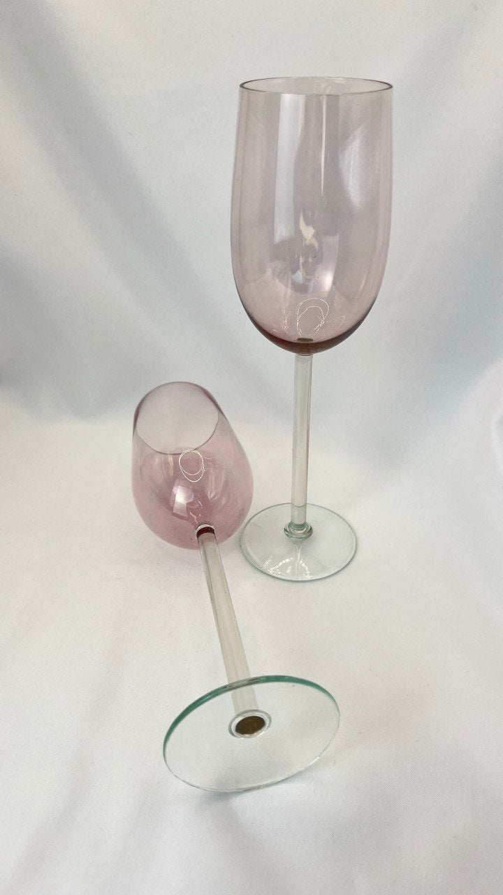 Glasses of the Kalinin glass factory, 70s. Vintage (pink)